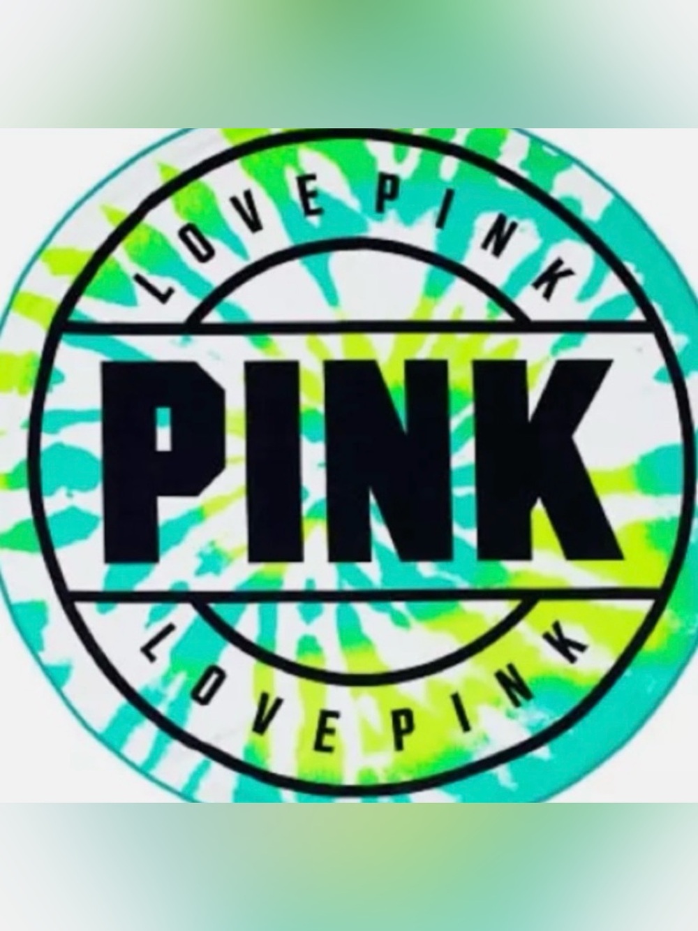 Victoria's Secret PINK Round Beach Towel - Tie Dye Blue/Green